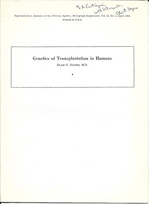 Genetics of Transplantation in Humans by Rogers, Blair O.