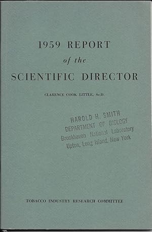 Seller image for 1959 Report of the Scientific Director by Little, Clarence Cook for sale by Robinson Street Books, IOBA