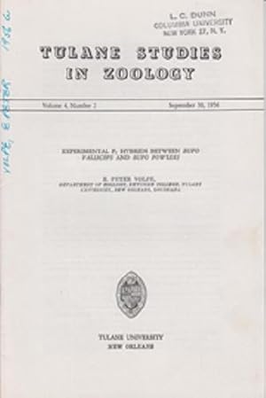 Seller image for Experimental F1 Hybrids Between Bufo Valliceps and Bufo Forleri by Volpe, E. Peter for sale by Robinson Street Books, IOBA