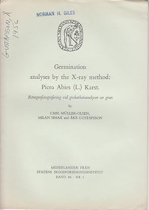 Seller image for Germination analyses by the X-ray method: Picea Abies (L.) Karst. by Muller-Olsen, Carl; Simak, Milan; Gustafsson, Ake for sale by Robinson Street Books, IOBA