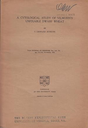Imagen del vendedor de A Cytological Study of Vilmorin's Unfixable Dwarf Wheat by Huskins, Leonard C. a la venta por Robinson Street Books, IOBA