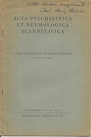 A Study of Inheritance of Human Intelligence by Alstrom, Carl Henry