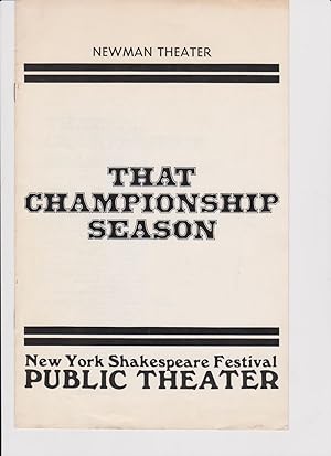 Immagine del venditore per That Championship Season by Miller, Jason venduto da Robinson Street Books, IOBA