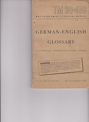 TM 30-490 War Department Technical Manual: German-English Glossary by U.S. War Department