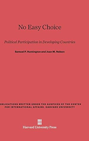 Seller image for No Easy Choice (Publications Written Under the Auspices of the Center for In) [Hardcover ] for sale by booksXpress