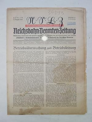 Imagen del vendedor de Reichsbahn-Beamten-Zeitung. Folge 18 vom 4. August 1940, 9. Jahrgang * Stempel "Sammlung E b e n b  c k " (= Mnchner Blutordenstrger) a la venta por Galerie fr gegenstndliche Kunst