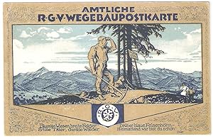 Ansichtskarte Amtliche R.G.V.-Wegebaupostkarte - Amtliche Riesengebirgs-Vereins-Wegebau-Postkarte...