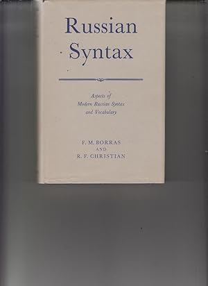 Bild des Verkufers fr Russian Syntax by Borras, F.M. and Christian, R.F. zum Verkauf von Robinson Street Books, IOBA