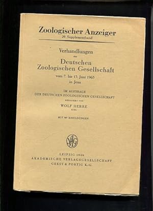 Seller image for Verhandlungen der Deutschen Zoologischen Gesellschaft Band 29 Supplementband vom 7. bis 13. Juni 1965 in Jena Zoologischer Anzeiger for sale by Antiquariat Buchkauz