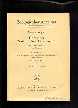 Seller image for Verhandlungen der Deutschen Zoologischen Gesellschaft Band 27 Supplementband vom 2. bis 6. Juni 1963 in Mnchen Zoologischer Anzeiger for sale by Antiquariat Buchkauz