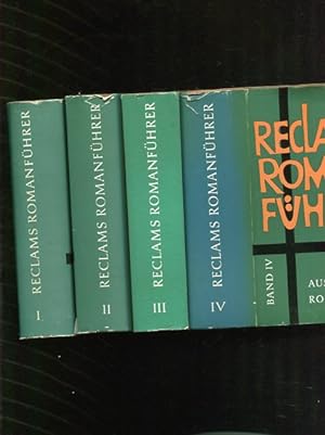Reclams Romanführer - 4 Bände Band 1 Deutsche Romane von Grimmelshausen bis Thomas Mann, Band 2 -...