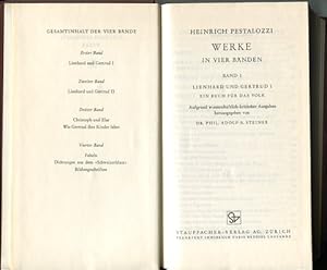 Werke in vier Bänden Band 1: Lienhard und Gertrud I Band 2: Lienhard und Gertrud II; Band 3 Chris...