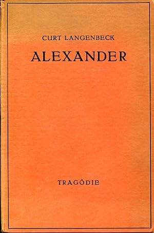 Bild des Verkufers fr Alexander Tragdie zum Verkauf von Antiquariat Buchkauz