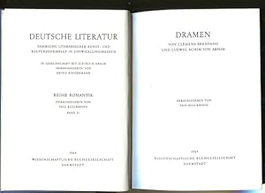 Seller image for Dramen von Clemens Brentano und Ludwid Achim von Arnim. Deutsche Literatur in Entwicklungsreihen; Reihe Romantik, Band 21. for sale by Antiquariat Buchkauz