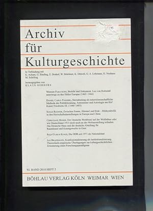 Bild des Verkufers fr Archiv fr Kulturgeschichte 92. Band, Heft 2 zum Verkauf von Antiquariat Buchkauz
