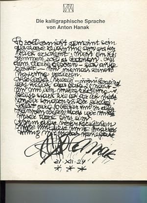 Seller image for Die kalligraphische Sprache von Anton Hanak. for sale by Antiquariat Buchkauz