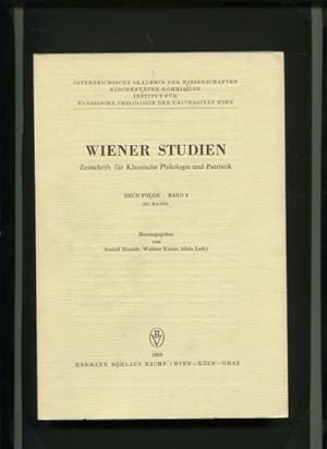 Bild des Verkufers fr Wiener Studien Neue Folge Band 3. - 82 Band. Zeitschrift fr Klassische Philologie und Patrisik - sterreichische Akademie der Wissenschaften. zum Verkauf von Antiquariat Buchkauz