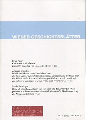 Imagen del vendedor de Wiener Geschichtsbltter - 69.Jahrgang, Heft 3/2014. Chronist der Grostadt u.a. a la venta por Antiquariat Buchkauz