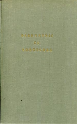 Bild des Verkufers fr Bekenntnis zu Kokoschka - Erinnerungen u. Deutungen. zum Verkauf von Antiquariat Buchkauz