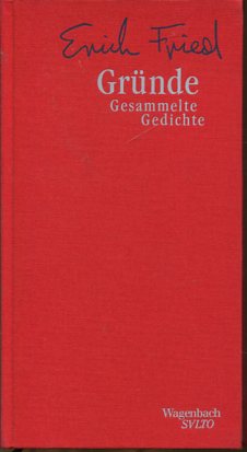 Bild des Verkufers fr Grnde - gesammelte Gedichte. Hrsg. von Klaus Wagenbach Salto 12. zum Verkauf von Antiquariat Buchkauz