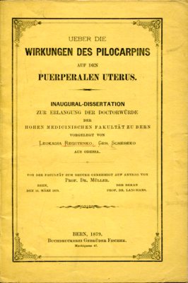 Ueber die Wirkungen des Pilocarpins auf den puerperalen Uterus. Inaugural-Dissertation, Hohe Medi...