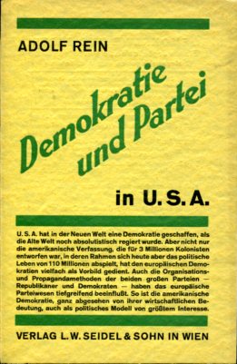 Bild des Verkufers fr Demokratie und Partei in den Vereinigten Staaten von Amerika. zum Verkauf von Antiquariat Buchkauz