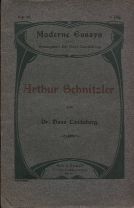 Arthur Schnitzler. Reihe: Moderne Essays, Heft 33.