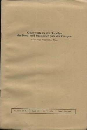 Geleitworte zu den Tabellen des Nord- und Südalpinen Jura der Ostalpen. Sonderdruck aus Jahrbuch ...