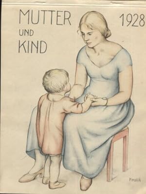 Bild des Verkufers fr Mutter und Kind 1928, Tagebuch der Mutter. Sammelmappe zum Jahreskalender 1928. zum Verkauf von Antiquariat Buchkauz