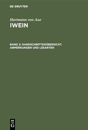 Seller image for Handschriftenübersicht. Anmerkungen Und Lesarten (German Edition) [Hardcover ] for sale by booksXpress