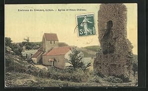 Carte postale Uchon, Eglise et Vieux Château
