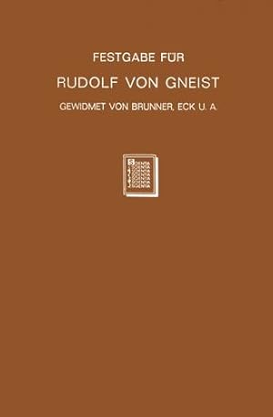 Seller image for Festgabe für Rudolf von Gneist zum Doktorjubiläum am XX. November MDCCCLXXXVIII (German Edition) by Brunner, Heinrich, Eck, Ernst, Goldschmidt, Levin, Gradenwitz, Otto, Hübler, Berhard, Jacobi, Leonard, Kohler, Josef, Pernice, Alfred, Zeumer, Karl [Paperback ] for sale by booksXpress