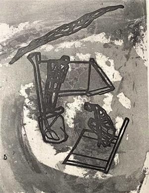 3 Männer am Strand. Original Prägerdruck und Aquatinta auf Bütten. 1988. Darstellung ca. 25 x 32 ...