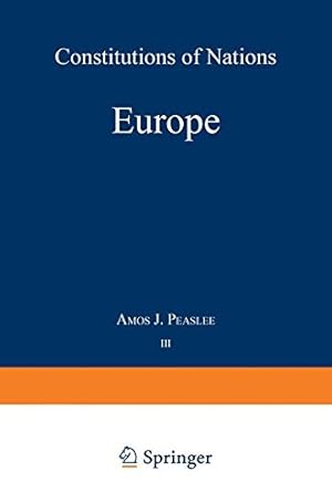 Seller image for Volume III Europe: Constitutions of Nations [Paperback ] for sale by booksXpress
