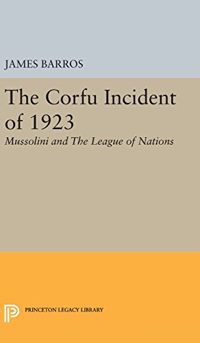 Seller image for The Corfu Incident of 1923: Mussolini and The League of Nations (Princeton Legacy Library) by Barros, James [Hardcover ] for sale by booksXpress