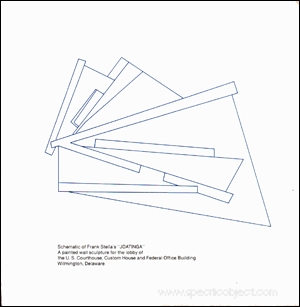 Image du vendeur pour Schematic of Frank Stella's "Joatinga" : A Painted Wall Sculpture for the Lobby of the U.S. Courthouse, Custom House and Federal Office Building, Wilmington, Delaware mis en vente par Specific Object / David Platzker