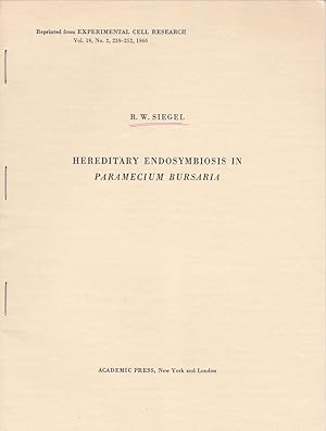 Hereditary Endosymbiosis in Paramecium Bursaria by R. W. Siegel