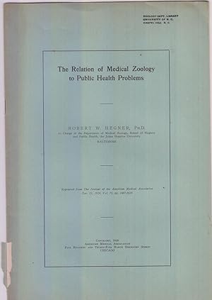 Bild des Verkufers fr The Relation of Medical Zoology to Public Health Problems by Hegner, Robert W. zum Verkauf von Robinson Street Books, IOBA