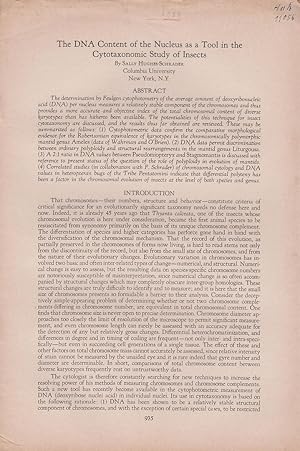 Seller image for The DNA Content of the Nucleus as a Tool in the Cytotaxonomic Study of Insects by Hughes-Schrader, Sally for sale by Robinson Street Books, IOBA