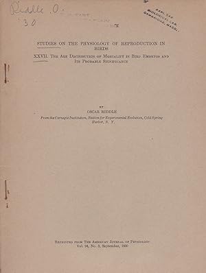 Studies on the Physiology of Reproduction in Birds XXVII. The Age Distribution of Mortality in Bi...