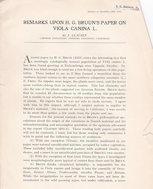 Remarks upon H. G. Bruun's Paper on Viola Canina L. by J. Clausen