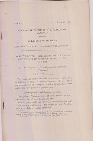 Results of the University of Michigan Williamson Expedition to Colombia, 1916-1917. I. Two Intere...