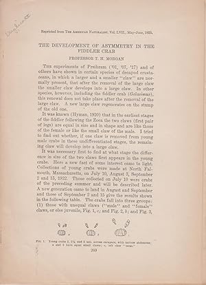 Seller image for The Development of Asymmetry in the Fiddler Crab by Morgan, T.H. Thomas Hunt Morgan for sale by Robinson Street Books, IOBA