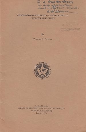 Seller image for Chromosomal Physiology in Relation to Nuclear Structure by Duryee, William R. for sale by Robinson Street Books, IOBA