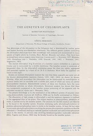 Seller image for The Genetics of Chloroplasts by Von Wettstein, Diter and Eriksson, Gosta for sale by Robinson Street Books, IOBA