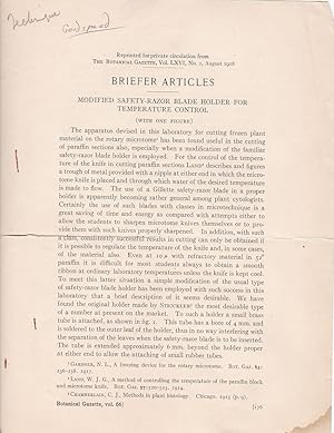 Briefer Articles: Modified Safety-Razor Blade Holder for Temperature Control by T. H. Goodspeed