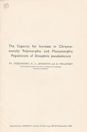 The capacity for increase in Chromosomally polymorphic and monomorphic populations of Drosophila ...