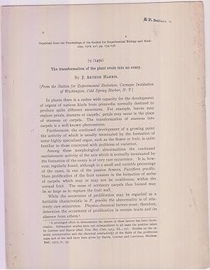 The Transformation of the Plant Ovule into an Ovary by Harris, J. Arthur