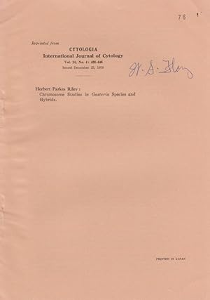 Seller image for Chromosome Studies in Gasteria Species and Hybrids by Riley, Herbert Parkes for sale by Robinson Street Books, IOBA