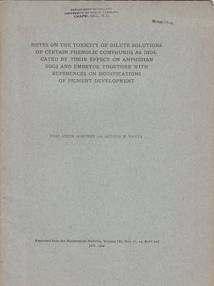 Notes on the Toxicity of Dilute Solutions of Certain Phenolic Compounds As Indicated by their Eff...